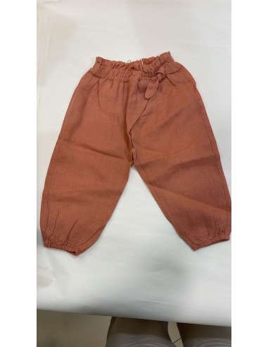 Pantalone lungo in lino con nodo