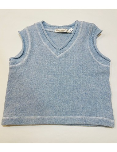 gilet a V taglio vivo colore celeste