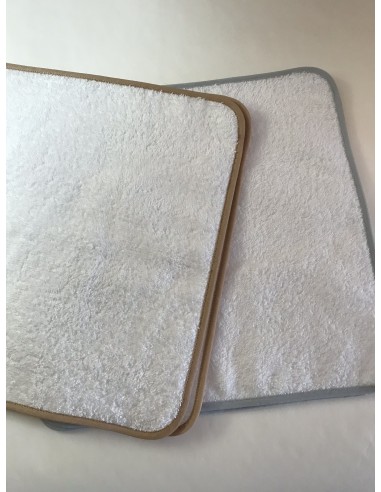 telo in spugna bianca bordo beige
