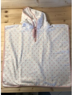 Poncho in spugna a pois rosa