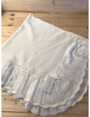 coperta cotone panna con ruches
