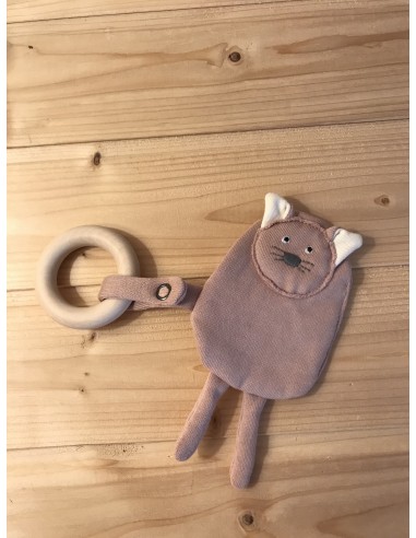 Teether gattino rosa in maglia